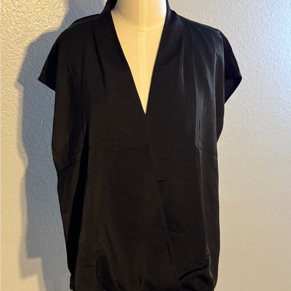 Banana Republic Black Wrap Blouse